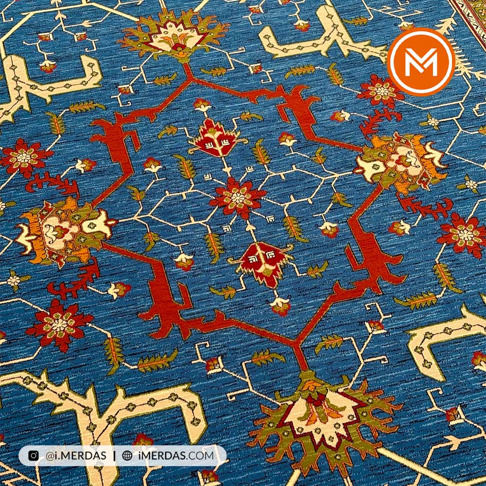 فرش گبه کد 119 قشقایی زمینه آبی نفتی